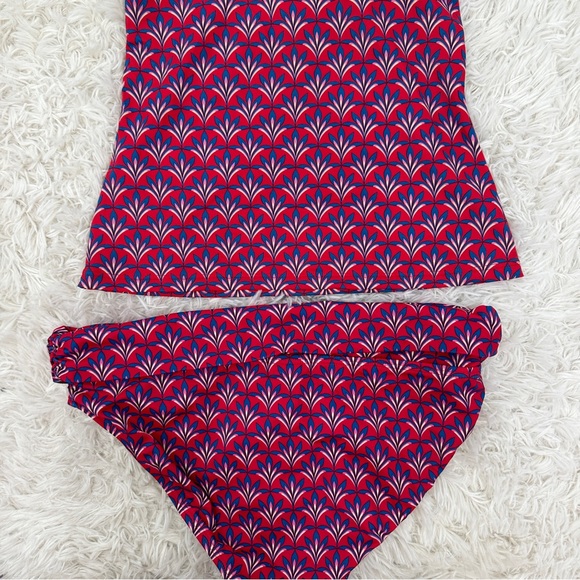 Boden Red and Blue Tankini Swimsuit Bikini Set 4/6 - Picture 7 of 8